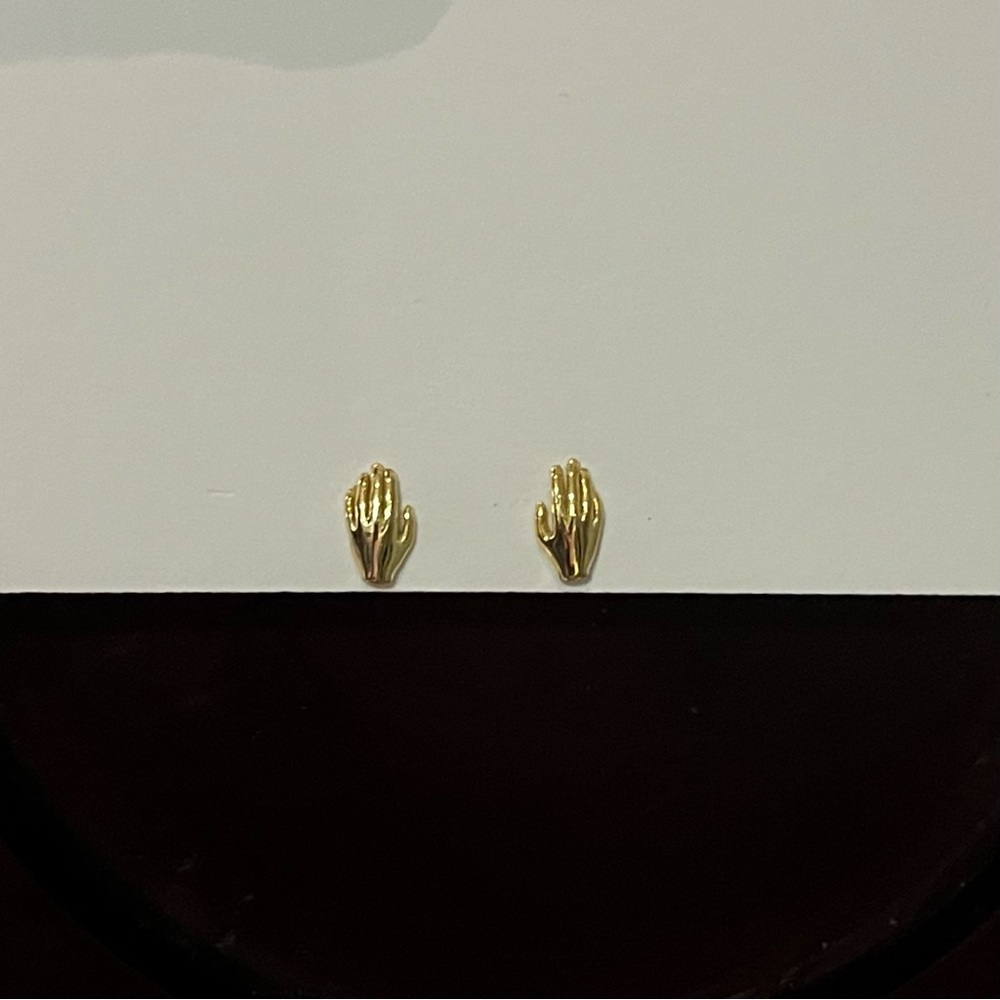 Gold Hand Stud Earrings